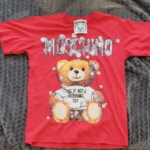 Moschino Red Teddy Bear Graphic T-Shirt